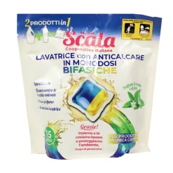SCALA DETERSIVO LAVATRICE CON ANTICALCARE 15 DOSI BIFASICHE MENTA e FIORI
