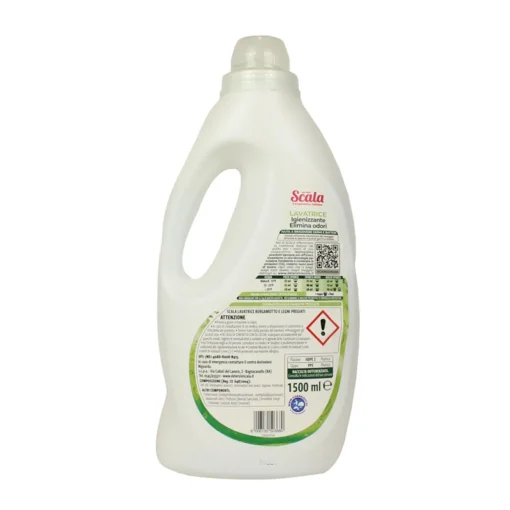 SCALA DETERSIVO LIQUIDO BUCATO LAVATRICE IGIENIZZANTE ELIMINA ODORI BERGAMOTTO e LEGNI PREGIATI 37 LAVAGGI LT 1,5