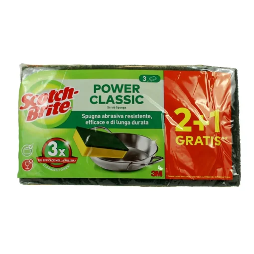 SCOTCH BRITE SPUGNA + FIBRAVERDE 2+1 PZ.