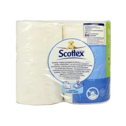 SCOTTEX CARTA IGIENICA PULITO COMPLETO 4 ROTOLONI MAXI