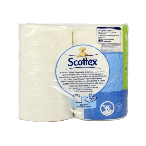 SCOTTEX CARTA IGIENICA PULITO COMPLETO 4 ROTOLONI MAXI