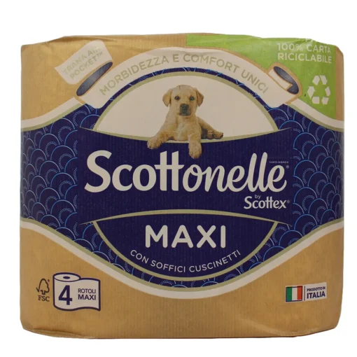 SCOTTONELLE CARTA IGIENICA MAXI SOFFICE E TRAPUNTATA 4 ROTOLI MAXI