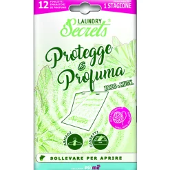 SECRETS LAUNDRY 12 FOGLIETTI EMANATORI PROFUMO IRIS & MUSK PROTEGGE & PROFUMA PER ARMADI E e CASETTI