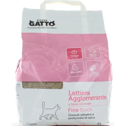 SIGNOR GATTO LETTIERA FINE TOUCH AGGLOMERANTE GRANI ULTRAFINI FRAGRANZA AL TALCO 5L