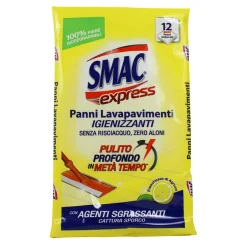 SMAC PANNI DETERGENTI PAVIMENTI PROFUMO DI LIMONE 12 PANNI MAXI IMPREGNATI