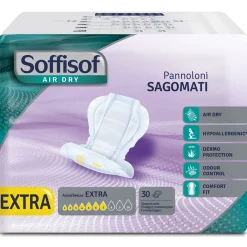 SOFFISOF PANNOLONI SAGOMATI AIR DRY EXTRA BUSTA 30 PZ   ASSORBENZA EXTRA 7 GOCCE  DISPOSITIVO MEDICO CE DI CLASSE 1