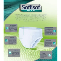 SOFFISOF PANTS AIR DRY LARGE GIRO VITA 110-150cm  70/100 kg  ASSORBENZA SUPER 8 GOCCE 8 PEZZI DISPOSITIVO MEDICO CE DI CLASSE 1