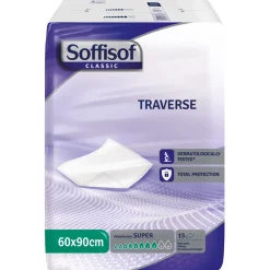 SOFFISOF TRAVERSE 60x90 15 PZ ASSORBENZA SUPER DISPOSITIVO MEDICO CE DI CLASSE 1 IN PURA CELLULOSA PEFC