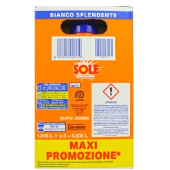 SOLE DETERSIVO BUCATO LIQUIDO LAVATRICE BIANCO SPLENDENTE 3 PEZZI DA 41 LAVAGGI