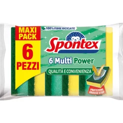 SPONTEX SPUGNA ABRASIVA MULTI POWER 6 PZ