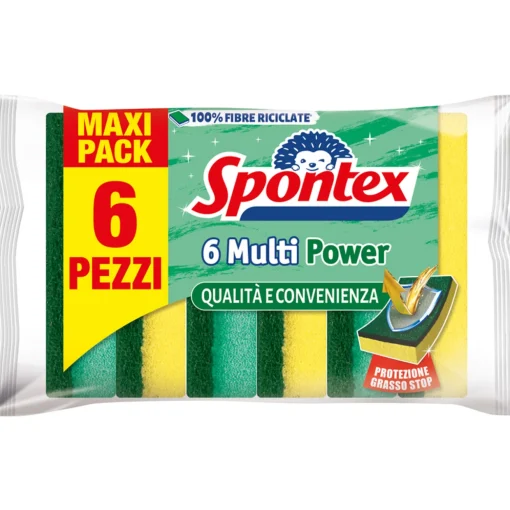 SPONTEX SPUGNA ABRASIVA MULTI POWER 6 PZ
