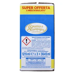 SPUMA DI SCIAMPAGNA DETERSIVO BUCATO LIQUIDO LAVATRICE MARSIGLIA IGIENIZZANTE 27 LAVAGGI 3 PEZZI