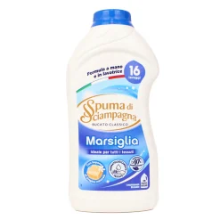 SPUMA DI SCIAMPAGNA DETERSIVO BUCATO LIQUIDO LAVATRICE E A MANO MARSIGLIA 16 LAVAGGI 800 ML
