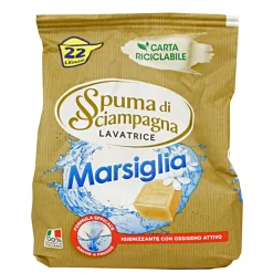 SPUMA DI SCIAMPAGNA DETERSIVO LAVATRICE IN POLVERE MARSIGLIA SACCO 22 LAVAGGI