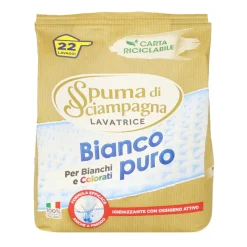 SPUMA DI SCIAMPAGNA SACCO DETERSIVO POLVERE BUCATO LAVATRICE BIANCO PURO 22 LAVAGGI