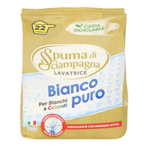SPUMA DI SCIAMPAGNA SACCO DETERSIVO POLVERE BUCATO LAVATRICE BIANCO PURO 22 LAVAGGI