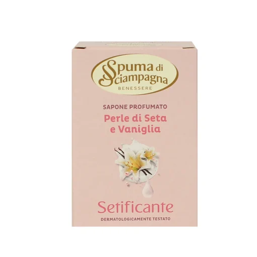 SPUMA DI SCIAMPAGNA SAPONETTA PERLE DI SETA E VANIGLIA SETIFICANTE 90 GRAMMI