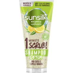 SUNSILK SHAMPOO DETOX SCRUB THE VERDE e LIMONE 1 MINUTE CUTE E CAPELLI GRASSI TUBO 200 ML