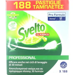 SVELTO TABS 188 LAVAGGI LAVASTOVIGLIE PROFESSIONAL LIMONE VERDE FORMATO PROFESSIONALE