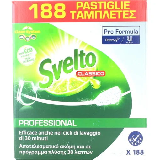 SVELTO TABS 188 LAVAGGI LAVASTOVIGLIE PROFESSIONAL LIMONE VERDE FORMATO PROFESSIONALE