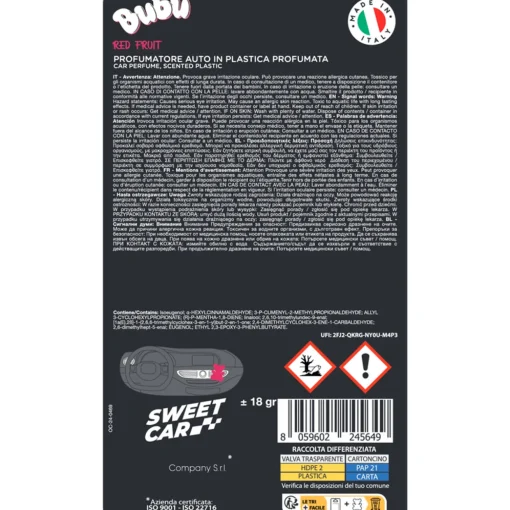 SWEET CAR PROFUMATORE AUTO IN PLASTICA PROFUMATA RED FRUIT