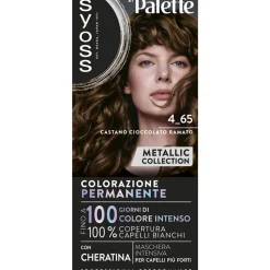 SYOSS by PALETTE COLORAZIONE PERMANENTE CON CHERATINA METALLIC COLLECTION 4-65 CASTANO CIOCCOLATO RAMATO