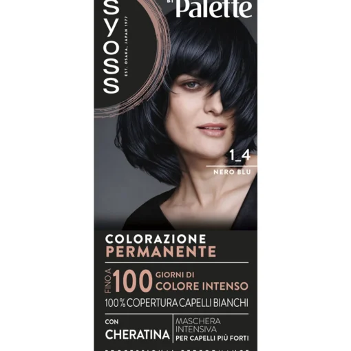 SYOSS by PALETTE COLORAZIONE PERMANENTE CON CHERATINA 1-4 NERO BLU
