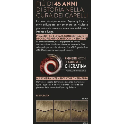 SYOSS by PALETTE COLORAZIONE PERMANENTE CON CHERATINA 7-6 BIONDO BEIGE