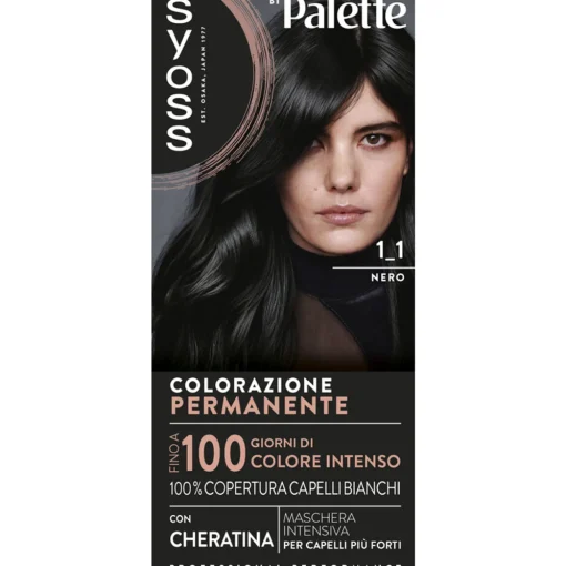 SYOSS by PALETTE COLORAZIONE PERMANENTE CON CHERATINA 1-1 NERO