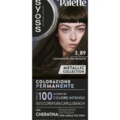 SYOSS by PALETTE COLORAZIONE PERMANENTE CON CHERATINA METALLIC COLLECTION 3-89 CASTANO SCURO RAMATO