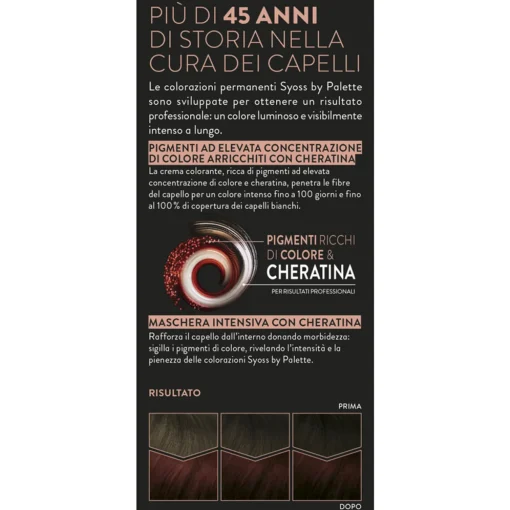 SYOSS by PALETTE COLORAZIONE PERMANENTE CON CHERATINA 4-2 CASTANO MOGANO