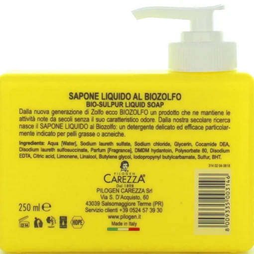 TABIANO SAPONE LIQUIDO MANI AL BIOZOLFO DISPENSER 250 ML - SPECIALITA' DI SALSOMAGGIORE TERME