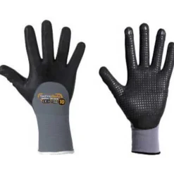 TECHNO SAFE GUANTI DA LAVORO PUNTINATURA SU PALMO IN NITRILE POLSINO ELASTICIZZATO TAGLIA 8 COLORE GRIGIO/NERO