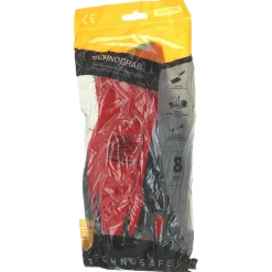 TECHNO SAFE GUANTI DA LAVORO PALMO IN LATTICE POLSINO ELASTICIZZATO TAGLIA 8 COLORE ROSSO/NERO