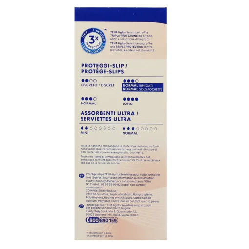 TENA LIGHTS PROTEGGI SLIP NORMAL RIPIEGATO 22 PZ DISPOSITIVO MEDICO CE CL1
