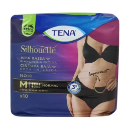 TENA SILHOUETTE NOIR VITA BASSA MUTANDINE ASSORBENTI FEMMINILI 10 PZ TAGLIA M