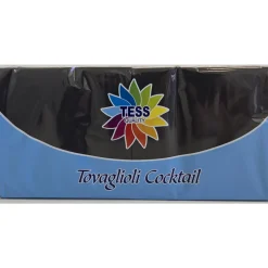 TESS TOVAGLIOLI COCKTAIL 25x25 2 VELI OVATTA DI CELLULOSA COLORE NERO 100 PEZZI