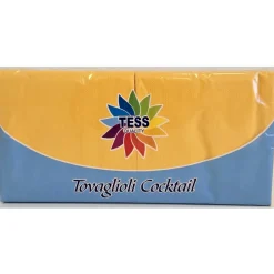 TESS TOVAGLIOLI COCKTAIL 25x25 2 VELI OVATTA DI CELLULOSA COLORE GIALLO 100 PEZZI