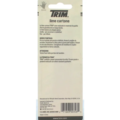 TRIM LIMA CARTONE 12 CM.20 PZ.12-20 BI