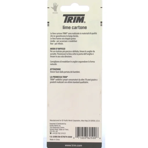 TRIM LIMA CARTONE CM.12 10 PZ.12-25 BI