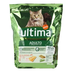 ULTIMA CAT ADULT CROCCHETTE SALMONE - ORZO - PISELLI BUSTA 800 grammi