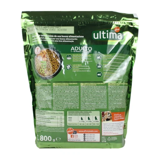ULTIMA CAT ADULT CROCCHETTE SALMONE - ORZO - PISELLI BUSTA 800 grammi