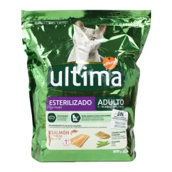 ULTIMA CAT ADULT STERILIZZATO CROCCHETTE SALMONE - ORZO - PISELLI BUSTA 800 grammi