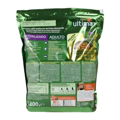 ULTIMA CAT ADULT STERILIZZATO CROCCHETTE SALMONE - ORZO - PISELLI BUSTA 800 grammi
