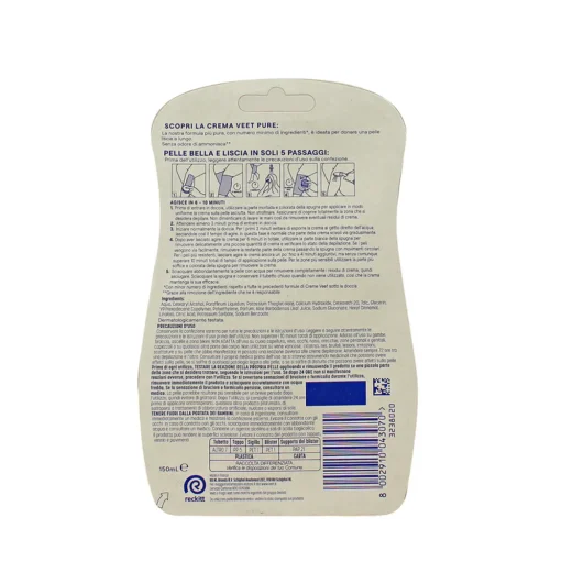 VEET CREMA DEPILATORIA SOTTO LA DOCCIA PURE PELLI SENSIBILI 150 ML.