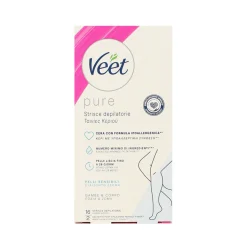 VEET PURE 16 STRICE DEPILATORIE GAMBE e CORPO PELLI SENSIBILI