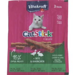 VITAKRAFT CAT STICK MINI ANATRA E CONIGLIO PER GATTO BUSTA 3 PZ DA 18 GRAMMI