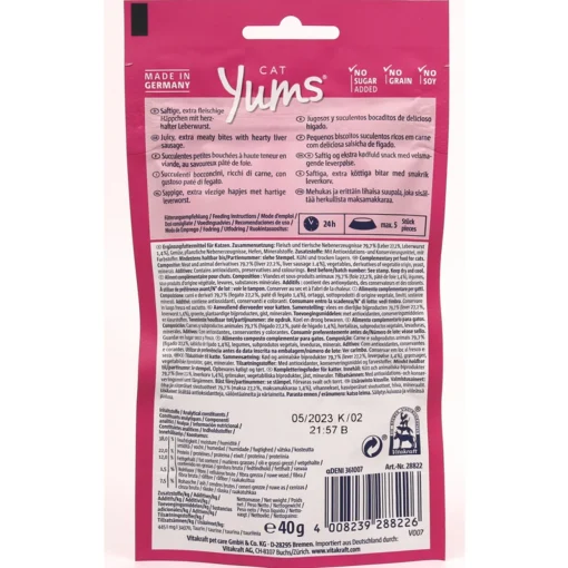VITAKRAFT CAT YUMS MORBIDI COROCCANTINI CON PATE' FEGATO BUSTA 40 grammi