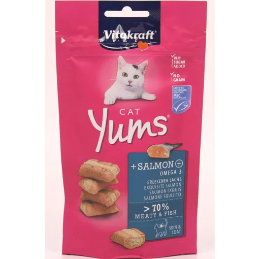 VITAKRAFT CAT YUMS MORBIDI CROCCANTINI CON SALMONE BUSTA 40 grammi