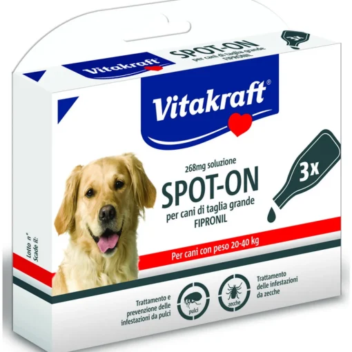 VITAKRAFT SPOT-ON FIPRONIL 268mg SOLUZIONE ANTIPARASSITARIO REPELT PER CANI TAGLIA GRANDE PESO 20-40 KG